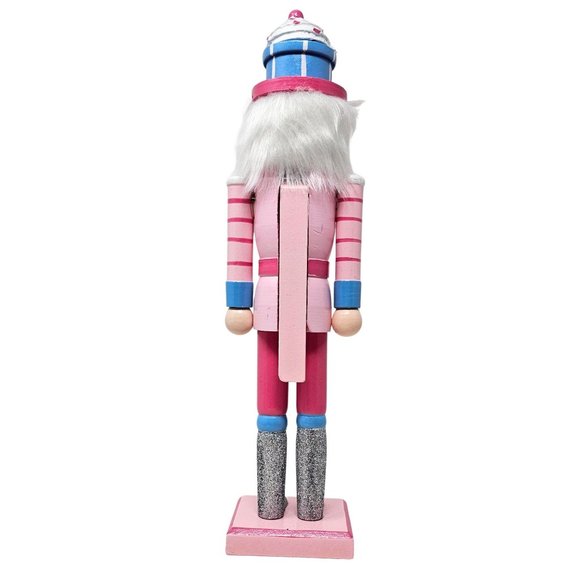Pink Cupcake Pastel Soldier Nutcracker 14.5", Candy Themed Decor - Picture 2 of 5